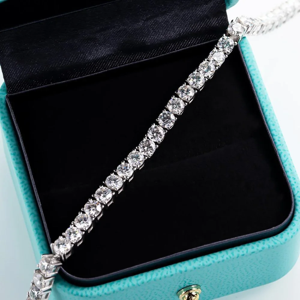 Certified 10.8ct. t.w. Moissanite Diamond Tennis Net Bracelet NEW